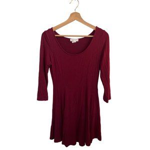 Forever 21 Red Maroon Mini Dress Long Sleeve Bodycon Women's Size Medium